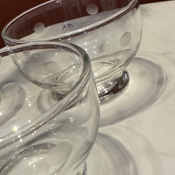 3 Anchor Hocking Coin Dot Sherbert Dessert Bowl Etched - Picture 6 of 7